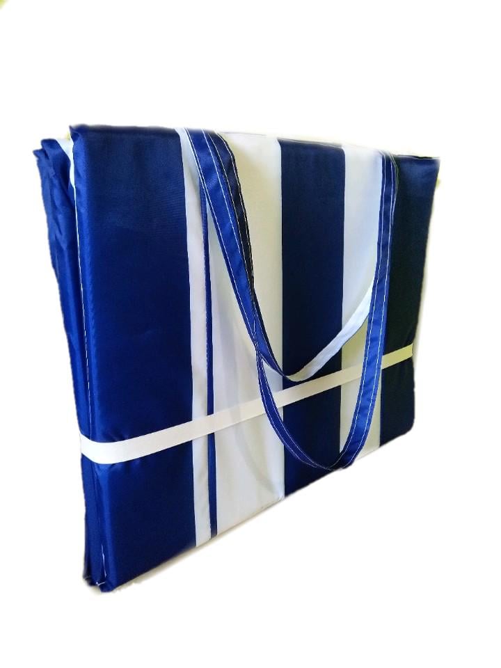 Пляжный коврик Lider Полоса антипесок 160х50х2 см Бело-синий (26891764)