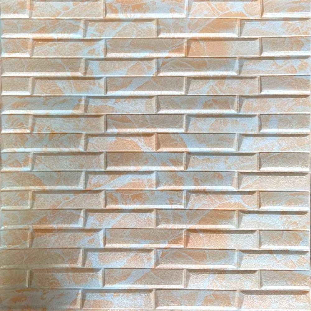 3D панель самоклеящаяся декоративная Sticker Wall кладка 700х770х7 мм Желто-белый