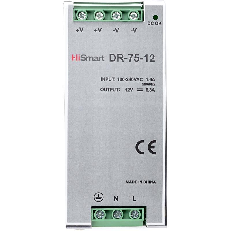 Блок живлення HiSmart 12V 6,3A 75W DIN