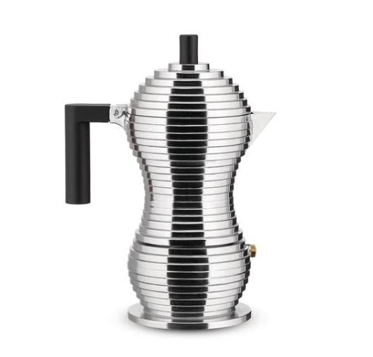 Гейзерная кофеварка Alessi Pulcina на 6 чашек с черной ручкой 300 мл (MDL026)