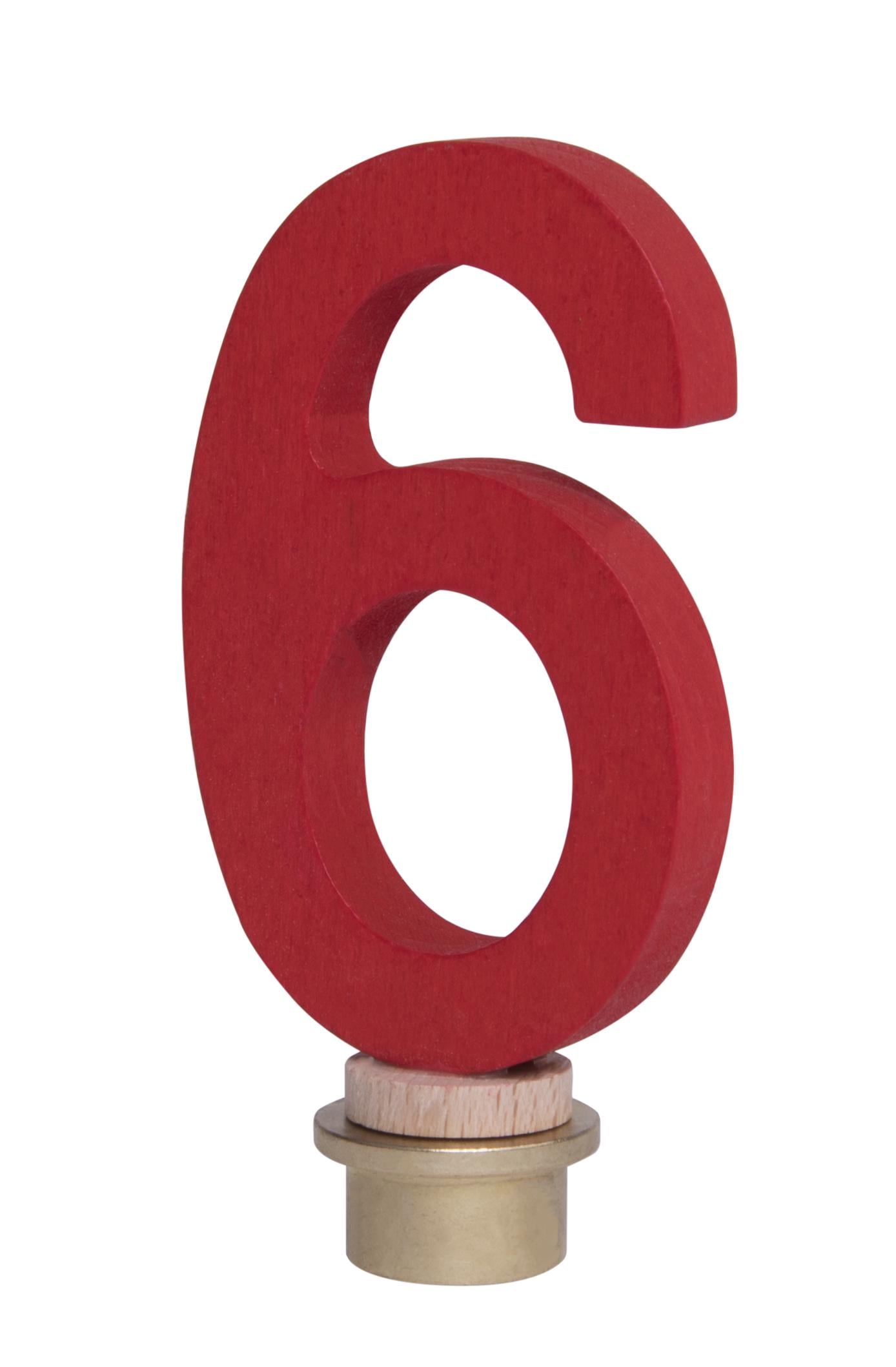 Деревянная цифра 6 Nic NIC522966 для декора праздничного торта (11314750)