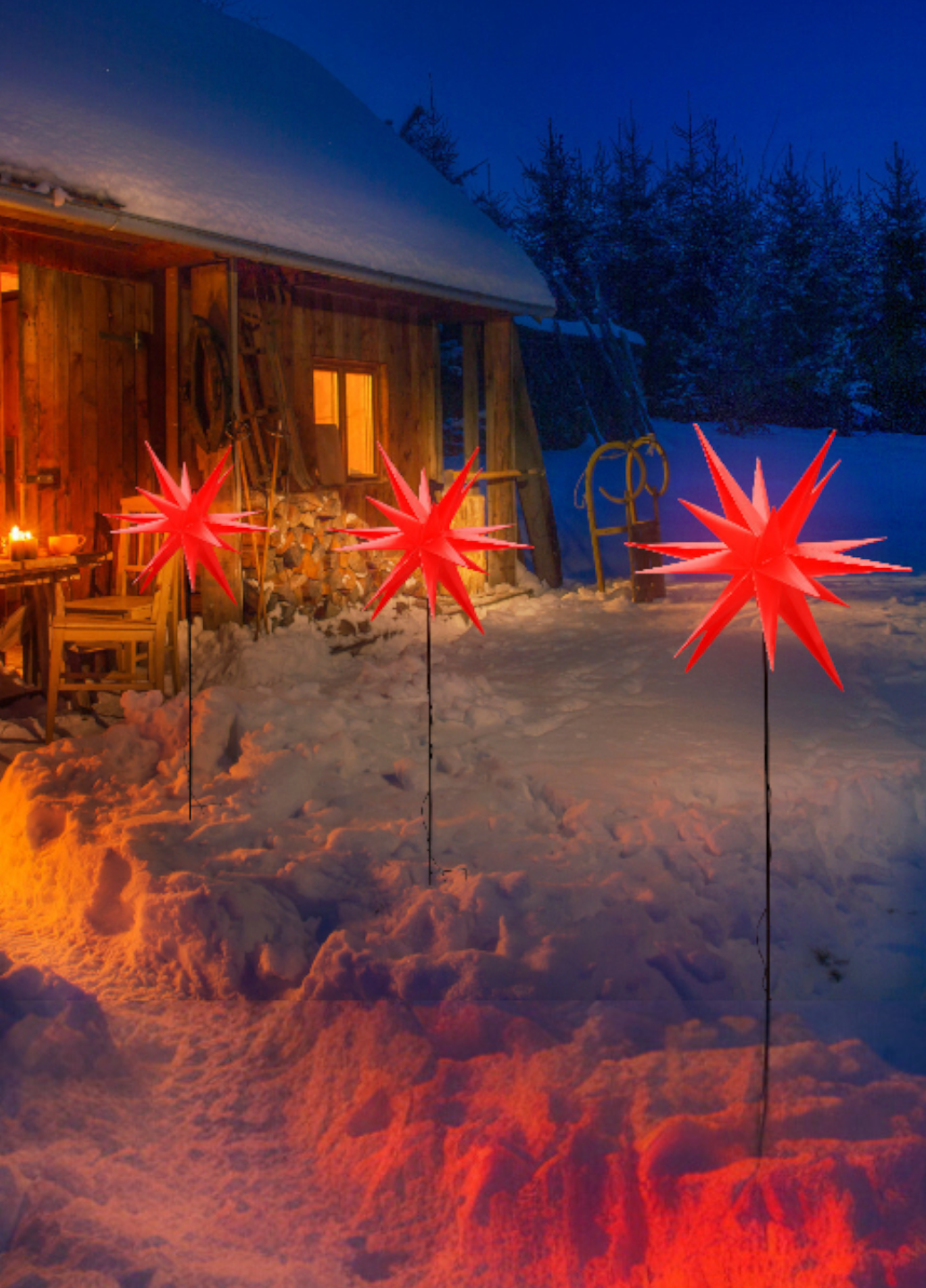 Рождественская звезда Livarno Home Christmas Star 6 Led 57x48x44 см Красный (7956) - фото 7