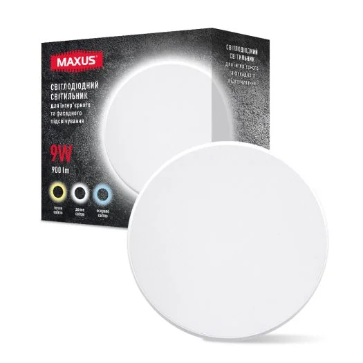 LED-світильник накладний Maxus MWL 3CCT IP65 WH Circle 9W Білий (27549272)