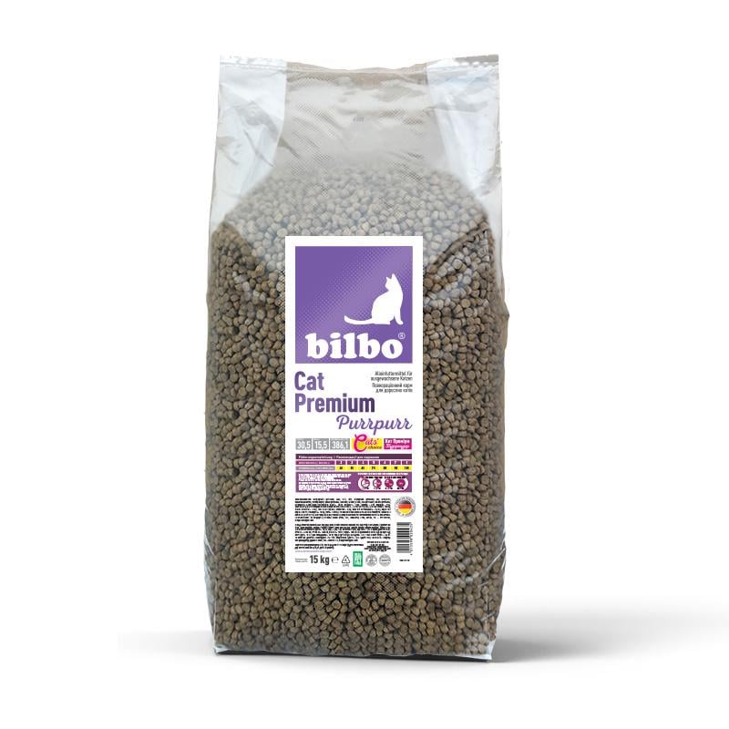 Корм сухой для котов Bilbo Cat Premium Purrpurr полнорационный 15 кг