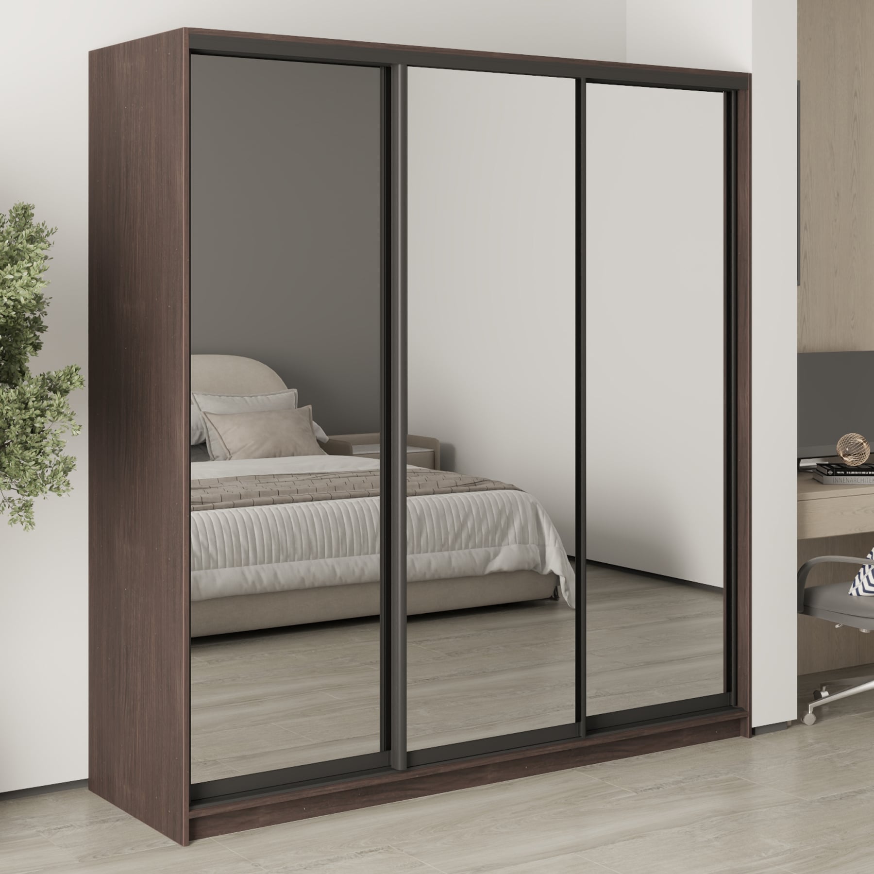 Шкаф-купе трехдверный Mebel Star Комбо BG MBS-9350 200х45х210 см Дуб ристрето (1009339) Шкаф-купе трехдверный Mebel Star Комбо BG MBS-9350 200х45х210 см Дуб ристрето (1009339)