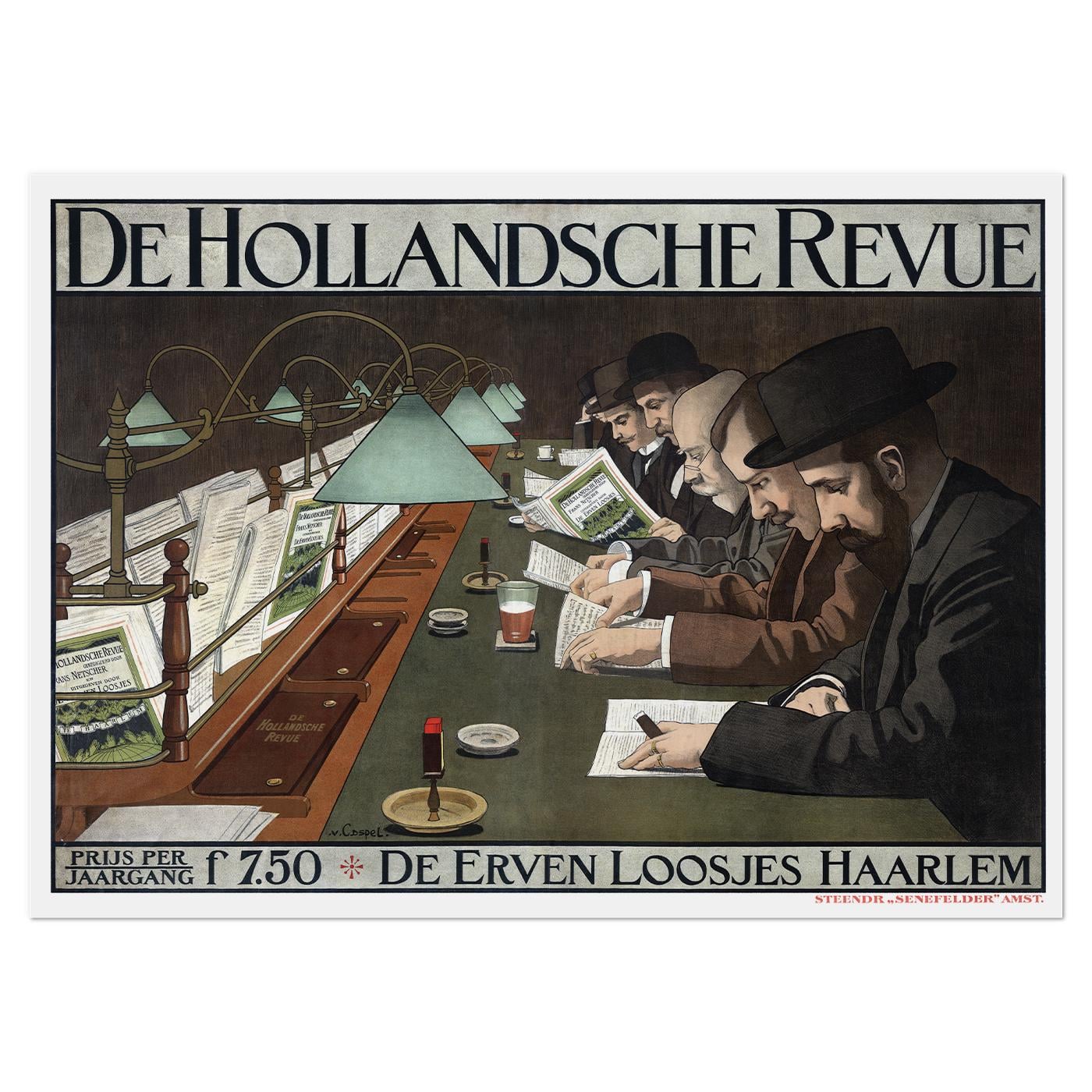 Плакат винтажный De Hollandsche Revue 1910 100x72 см (0249)