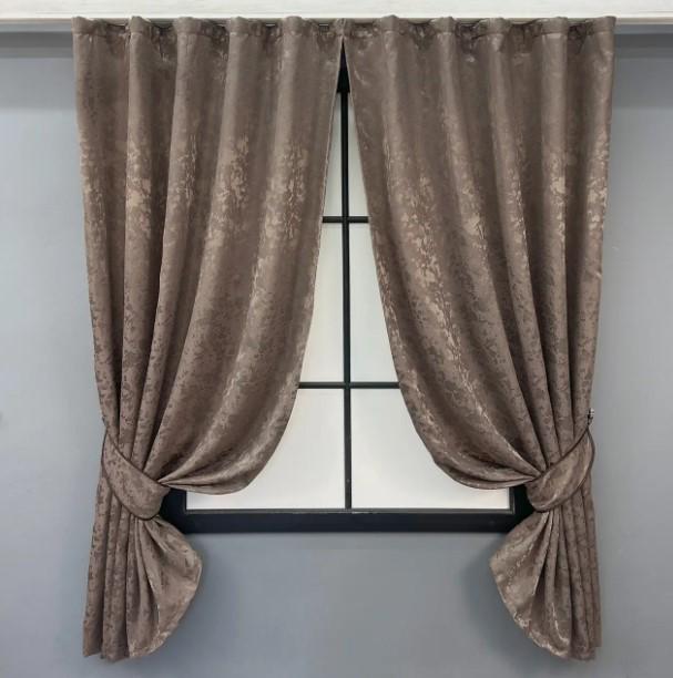 Комплект штор Pavliani VO лен/мрамор 1,3х1,7 м 2 шт. Какао (1718ш 35-0344)