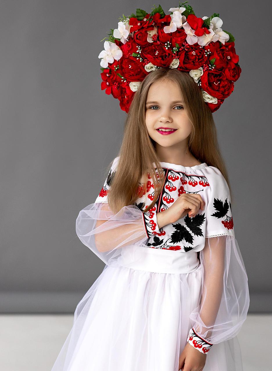 Платье вышиванка для девочек Калина 134 см Белый - фото 7 Платье вышиванка для девочек Калина 134 см Белый - фото 7