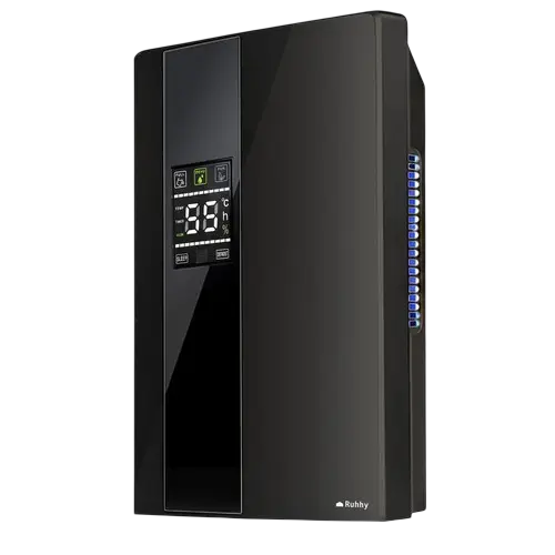 Осушитель воздуха Ruhhy 26626 650 мл/сутки пельтье гигростат UV+TiO2 пульт ДУ Черный
