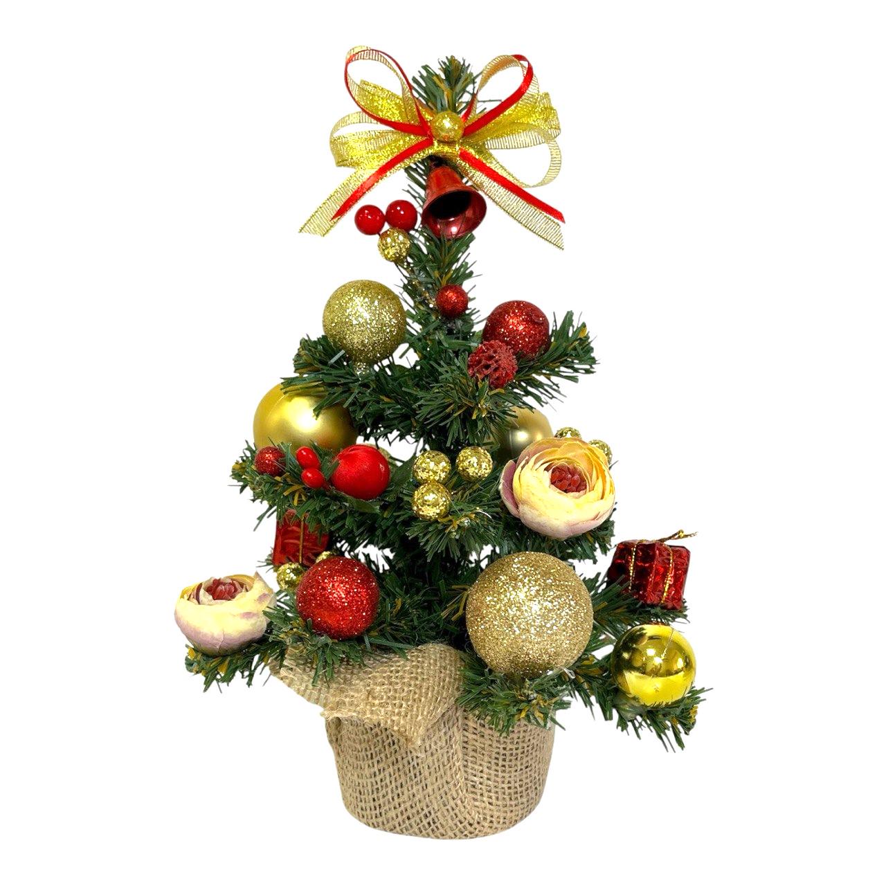 Штучна ялинка Тайгова 28 см/з декором Червоно-золотий (5564521487)