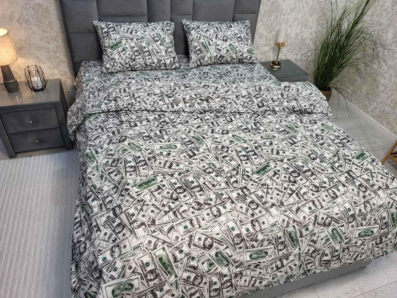 Комплект постельного белья двуспальный Доллары Gold Lux D бязь/коттон Зеленый (28804850) Комплект постельного белья двуспальный Доллары Gold Lux D бязь/коттон Зеленый (28804850)