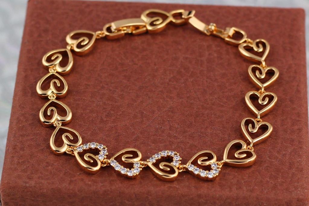 Браслет Xuping Jewelry Хорошее сердце 18,5 см х 9 мм Золотистый (2380724942)