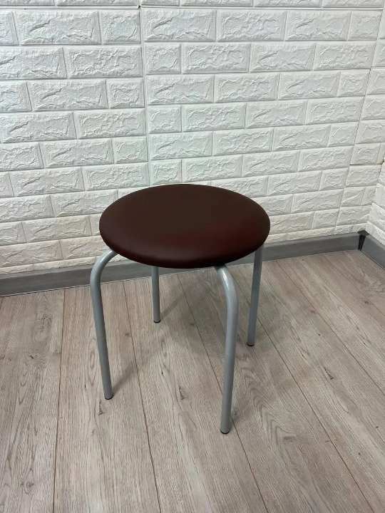 Табурет кухонний Чіко металевий з м'яким сидінням 30х45 см Коричневий/Сірий (28374415)