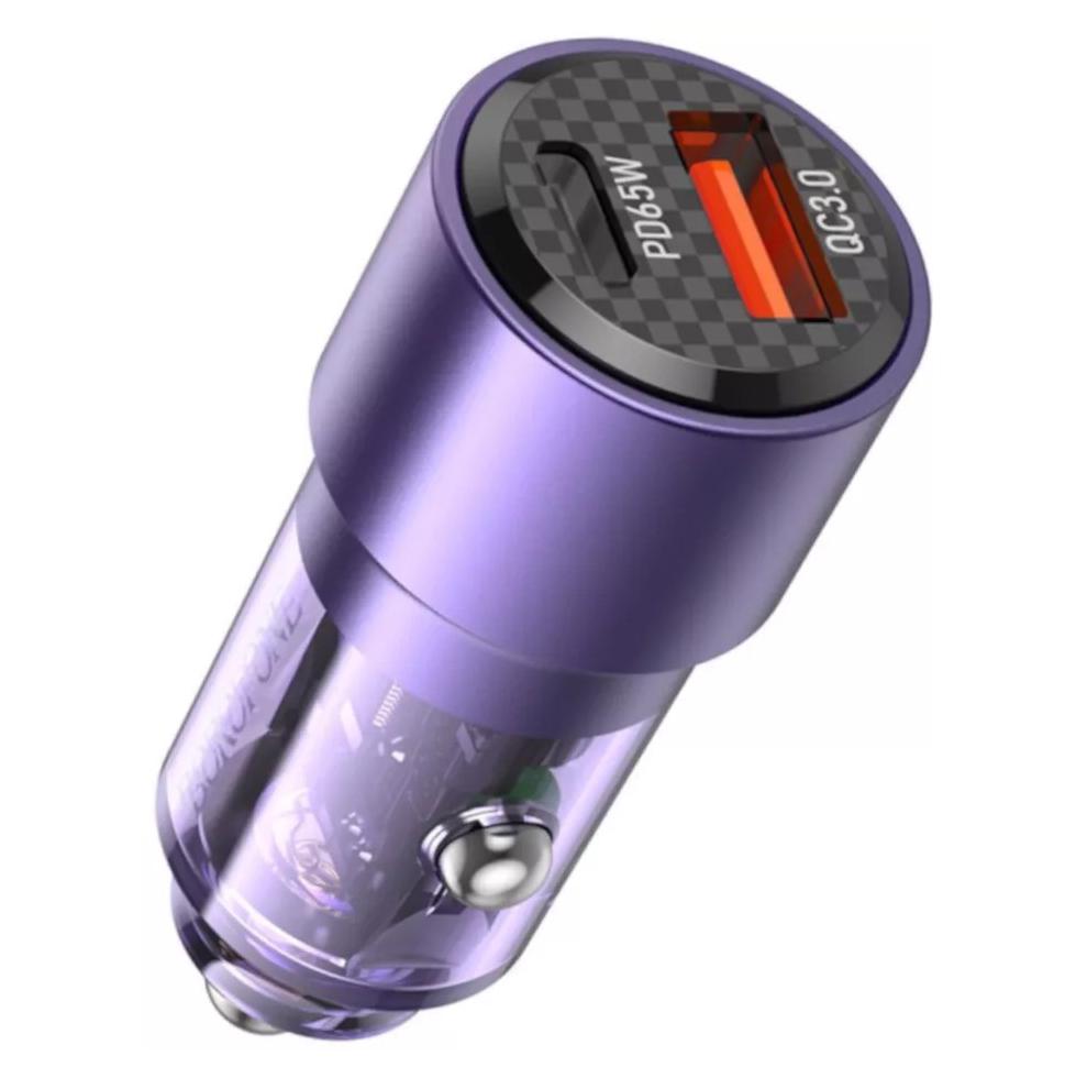 Зарядка для телефона автомобильная Borofone BZ20A Smart 83W Фиолетовый (1010718-Violet) Зарядка для телефона автомобильная Borofone BZ20A Smart 83W Фиолетовый (1010718-Violet)