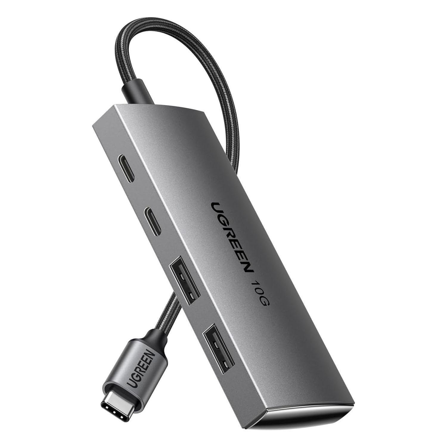 USB-хаб UGREEN Type-C-2x USB-A 3.2 Gen2 10 Гбіт/с 2x USB-C 3.2 Gen2 10 Гбіт/с USB-A Сірий (30758) - фото 1 USB-хаб UGREEN Type-C-2x USB-A 3.2 Gen2 10 Гбіт/с 2x USB-C 3.2 Gen2 10 Гбіт/с USB-A Сірий (30758) - фото 1