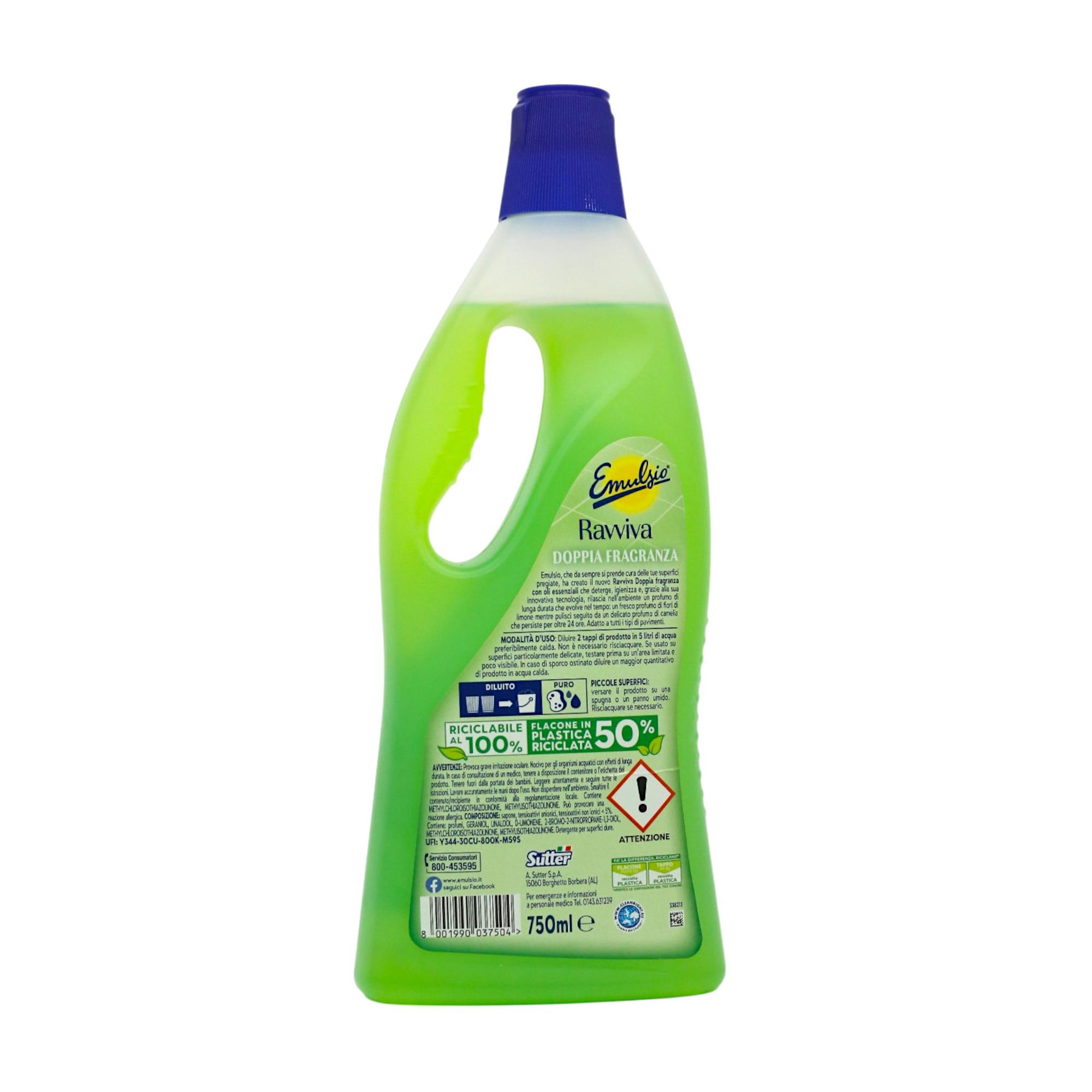 Средство для мытья полов Emulsio Lemon&Camellia Flowers Двойной аромат 24 часа 750 мл (НФ-00008796) - фото 2