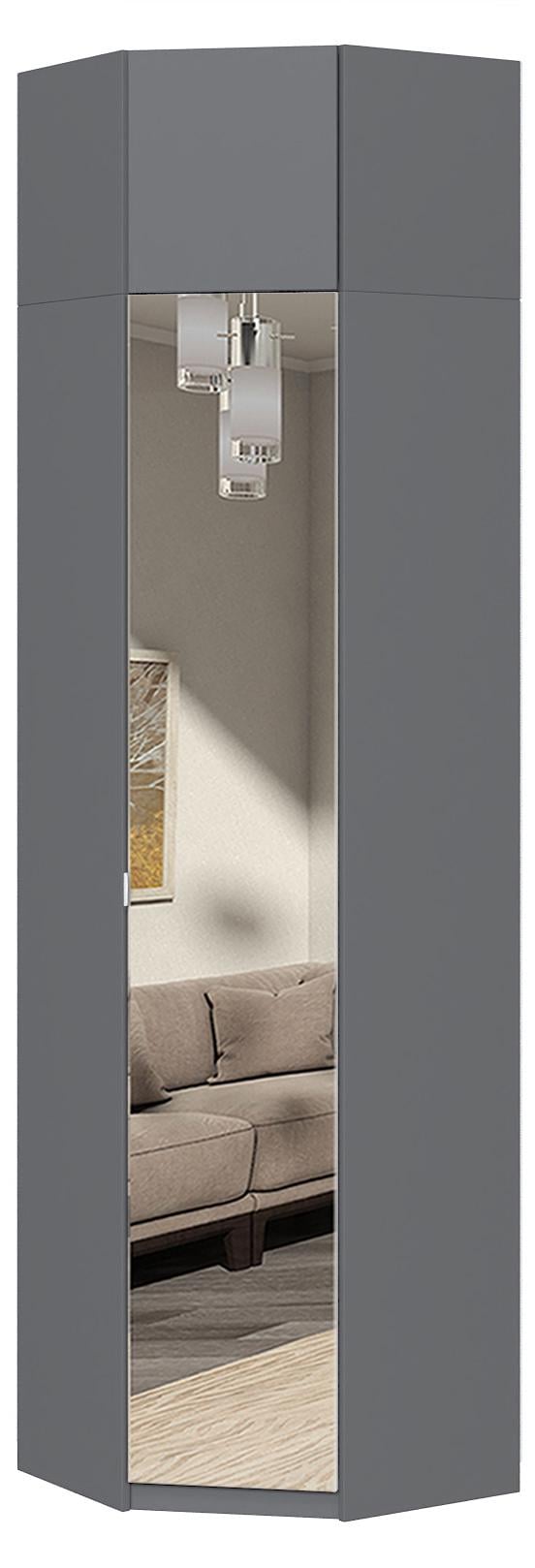 Шафа компактна кутова з дзеркалом Майстер Форм Тетріс 620х376х2400 мм Антрацит (31910) Шафа компактна кутова з дзеркалом Майстер Форм Тетріс 620х376х2400 мм Антрацит (31910)