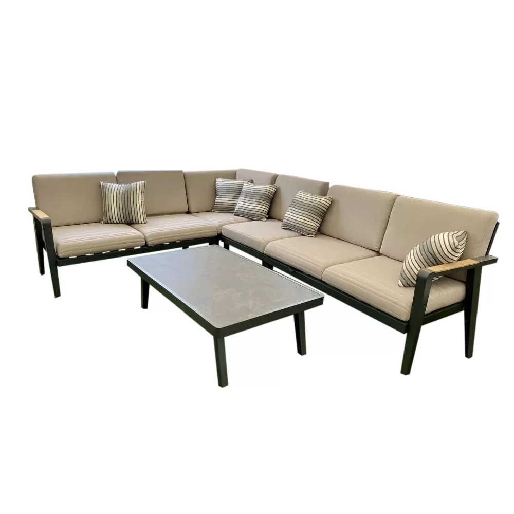 Комплект садовый для отдыха Higold EMOTI 697730 697722 697732 697782 угловой стеклокерамика (6051-)