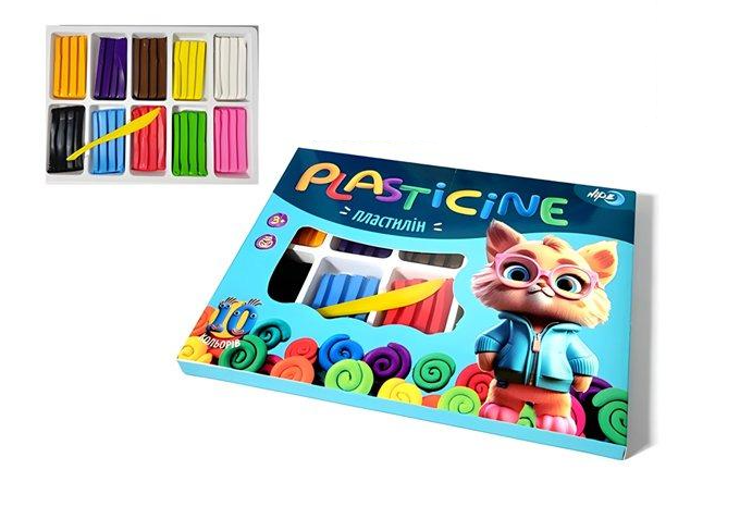Пластилін 10 кол. 200 г зі стеком (832482)