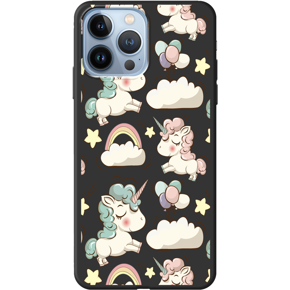 Чохол BoxFace iPhone 13 Pro Unicorns Чорний силікон (43365-cc2-43447)