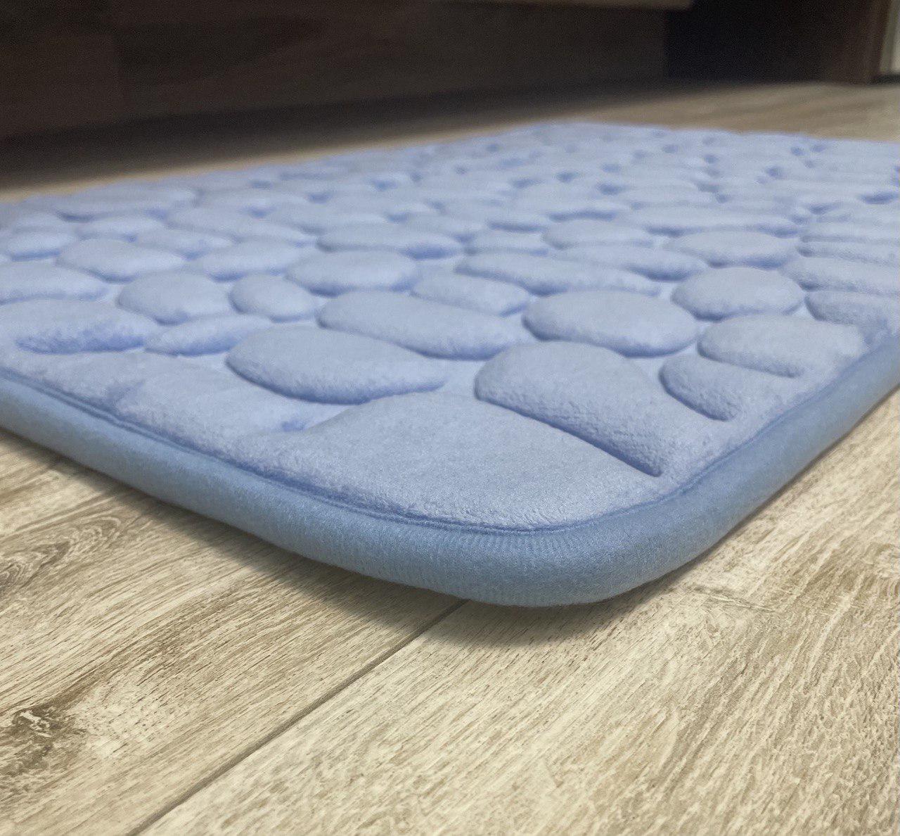 Коврик для ванной Stone Premium Memory Foam 80х50 см Голубой (KS0009) - фото 3 Коврик для ванной Stone Premium Memory Foam 80х50 см Голубой (KS0009) - фото 3