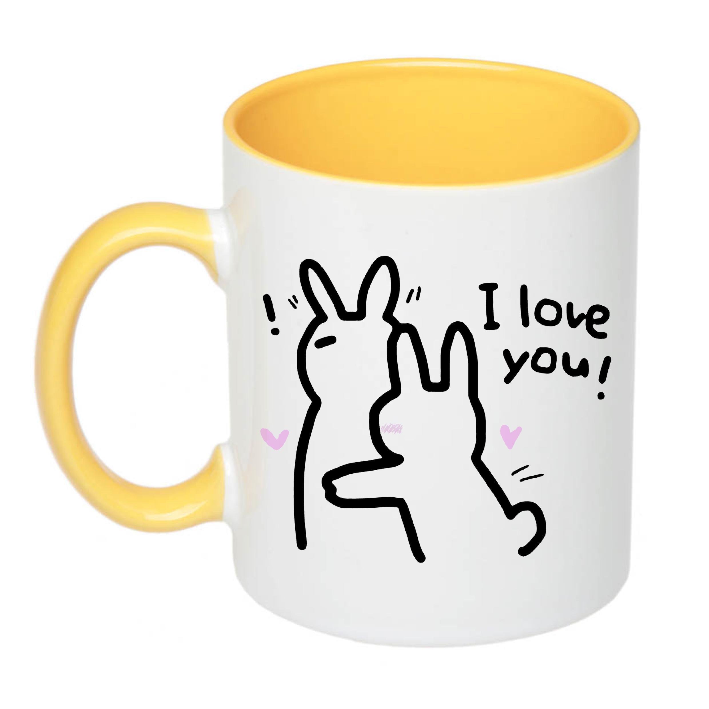 Чашка с принтом " I love you" 330 мл Желтый (18731) Чашка с принтом " I love you" 330 мл Желтый (18731)