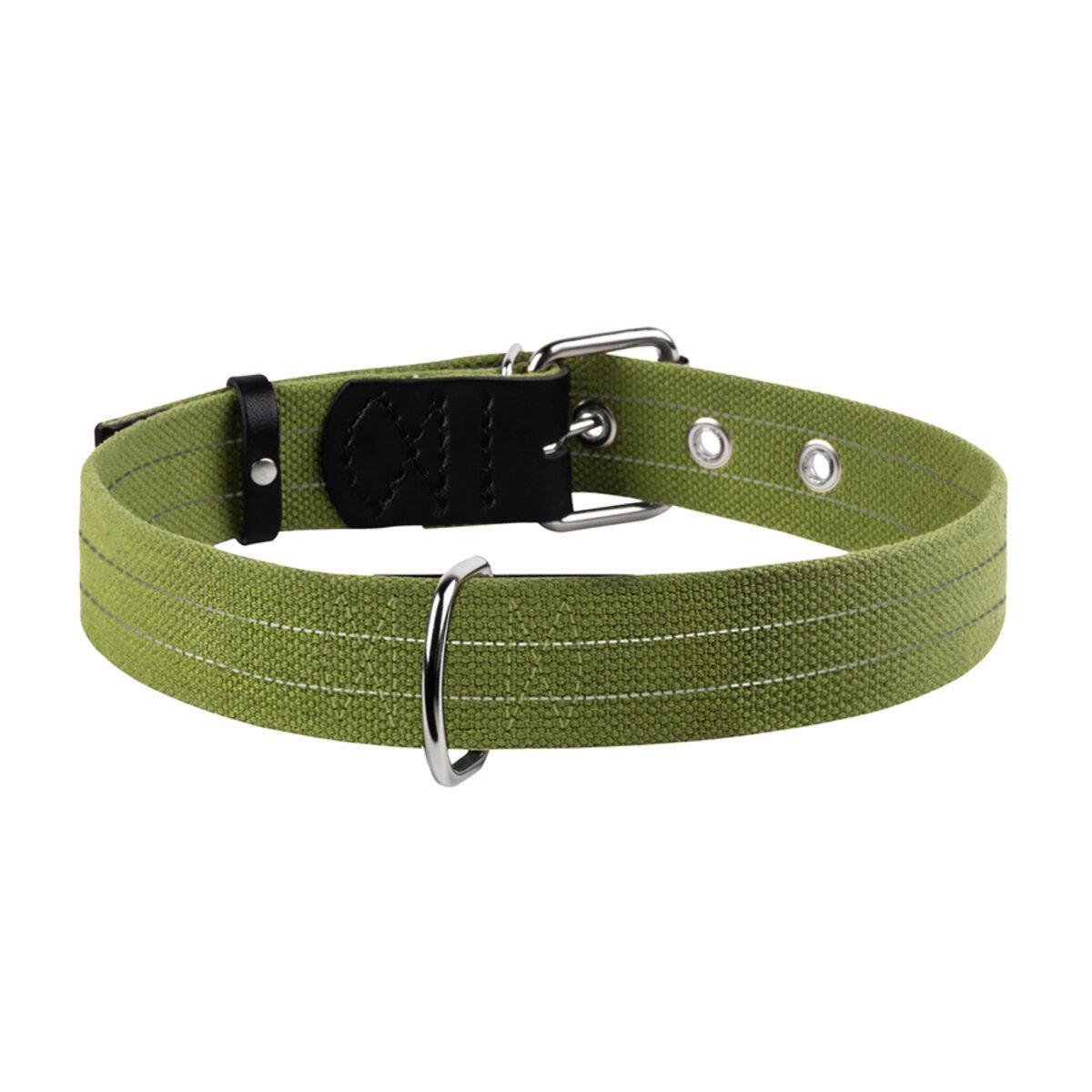 Ошейник для собак Collar хлопковая тесьма 20 мм/31-41 см Зеленый брезент (0144 Col)