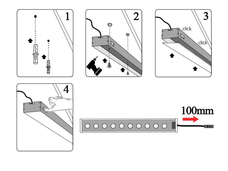 Светильник светодиодный накладной линейный LEDUA N23-1-500 220V 28,8W 1800 Lm 6000К (25232256) - фото 5 Светильник светодиодный накладной линейный LEDUA N23-1-500 220V 28,8W 1800 Lm 6000К (25232256) - фото 5