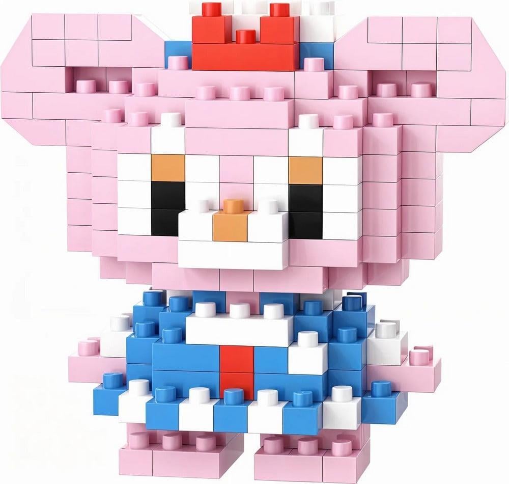 Конструктор 3D Mini Bricks SHLab BB-20 Bear 6 см Pink (39060)