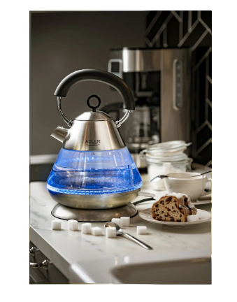 Електрочайник скляний Adler STRIX з підсвічуванням 1,5 л 2200 Вт (28432303) - фото 2