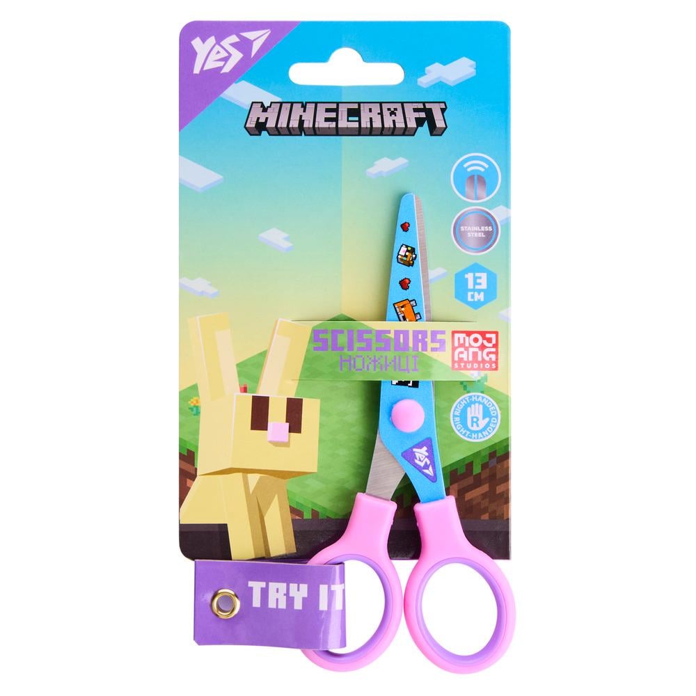 Ножницы YES Minecraft.Spring 13 см с принтом на лезвии