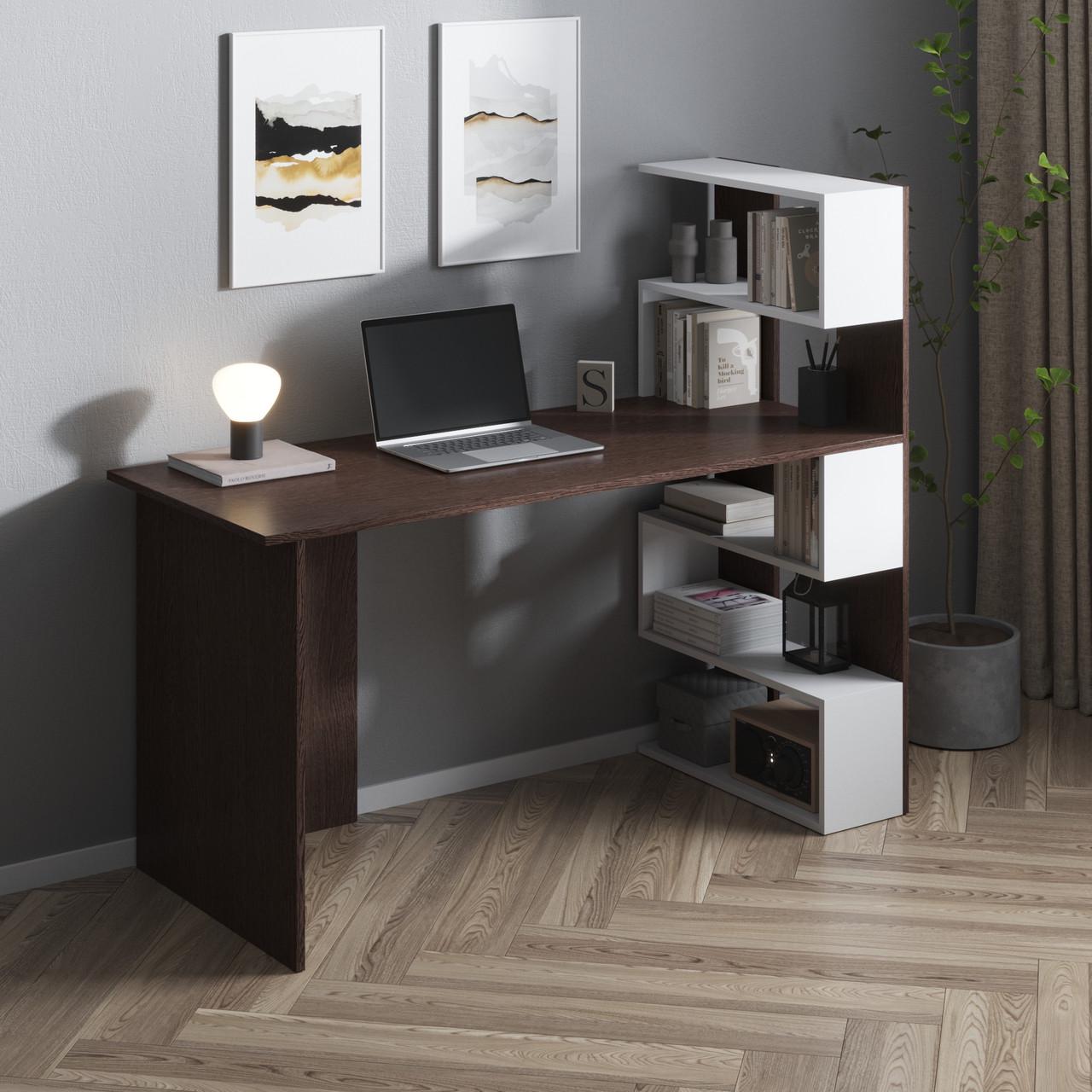 Стіл комп’ютерний Вайс M-15 1420х600х1230 мм Венге Темний/Білий (30642170) Стіл комп’ютерний Вайс M-15 1420х600х1230 мм Венге Темний/Білий (30642170)