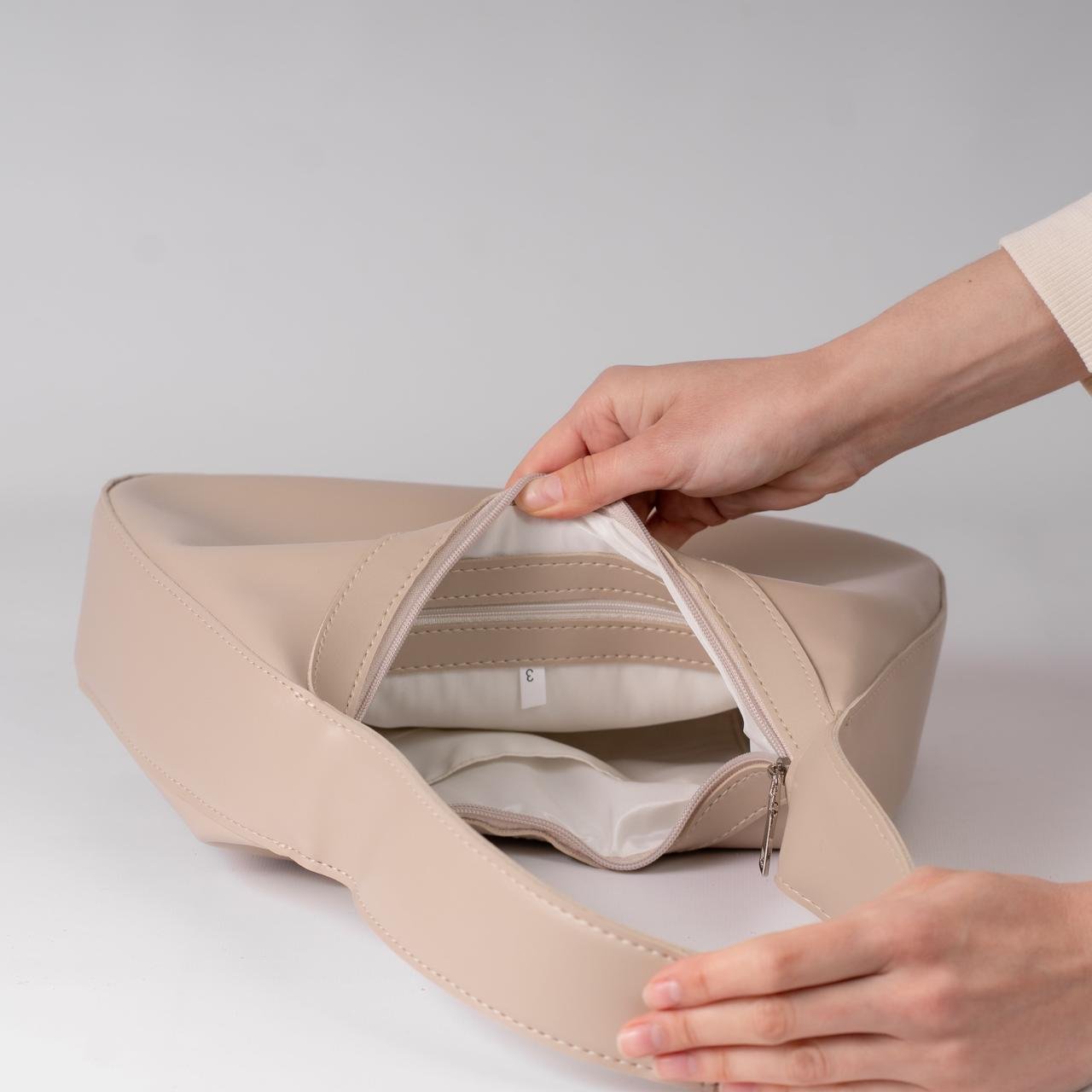 Сумка женская багет XENIA № 31-24 Светло-бежевый - фото 2 Сумка женская багет XENIA № 31-24 Светло-бежевый - фото 2