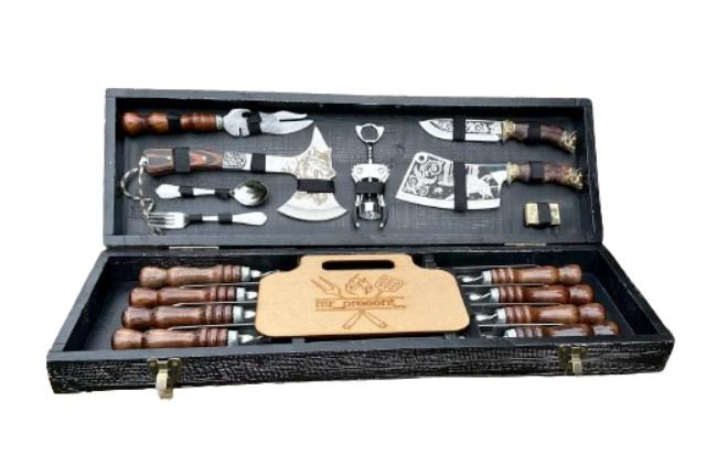 Набор шампуров Lux-Premium-Vintage 2 ручной работы в кейсе (19217924)