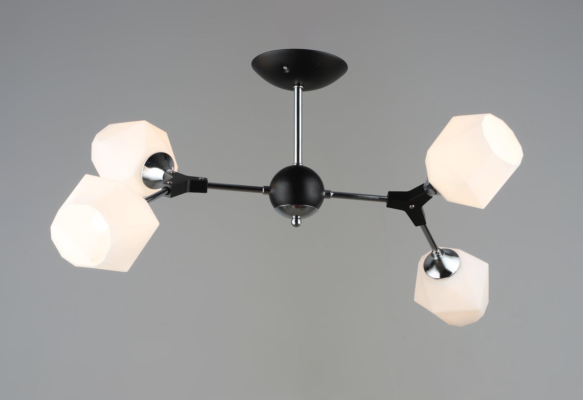 Люстра потолочная Sirius B N6094/4 на 4 плафона BK/CR