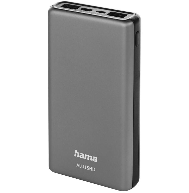 Портативний зарядний пристрій HAMA ALU15HD 15000 mAh Сріблястий (00201656)