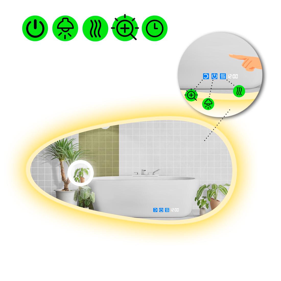 Дзеркало з LED підсвіткою Occhio 3 з трьома сенсорами 80x40 см (8738168)