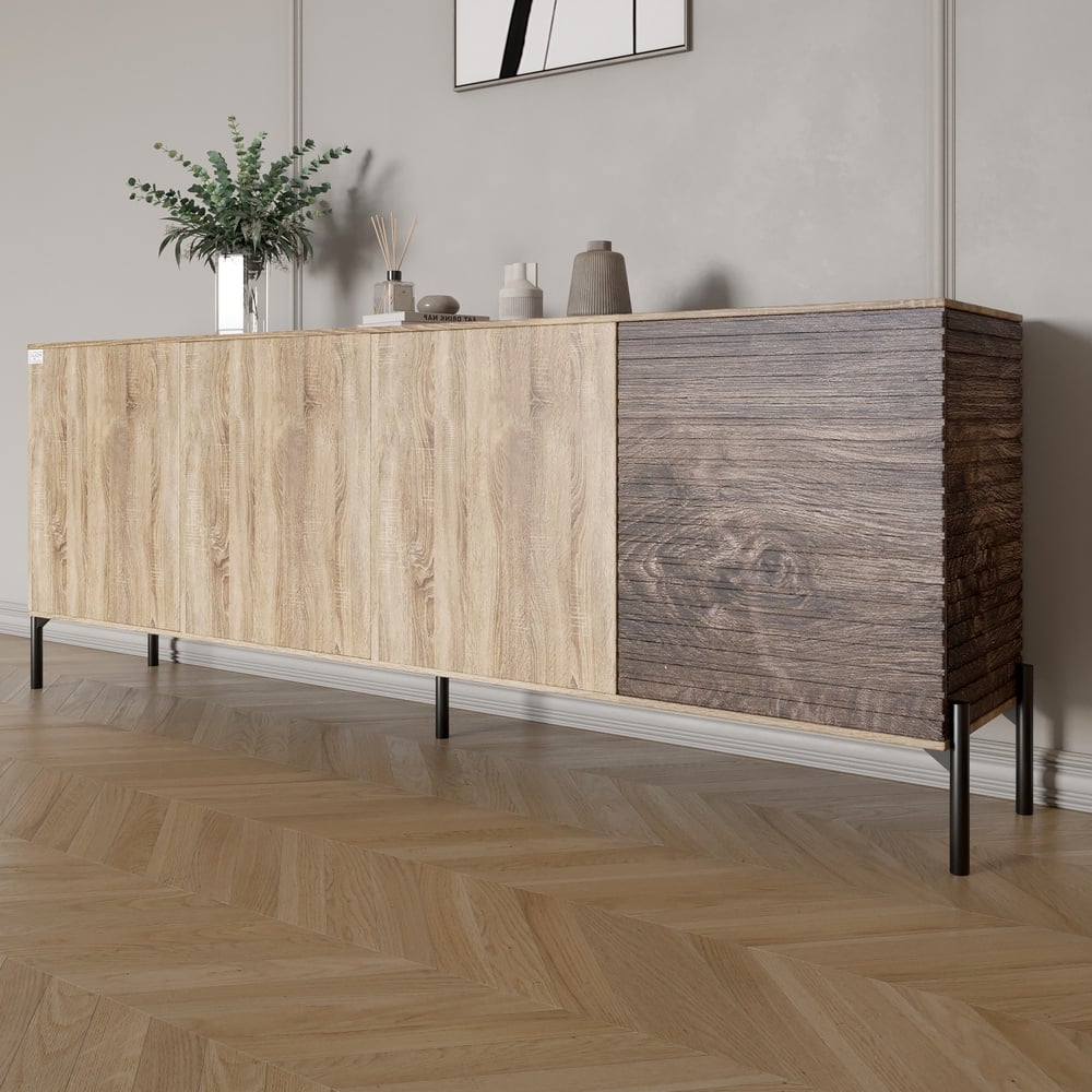 Комод Lion Грей 204x38x76,5 см Дуб Сонома/Дерево (LION-042507)