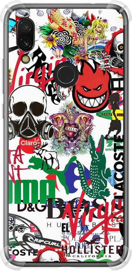 Чехол на Xiaomi Redmi 7 Many different logos (4022sp-1669-42517)