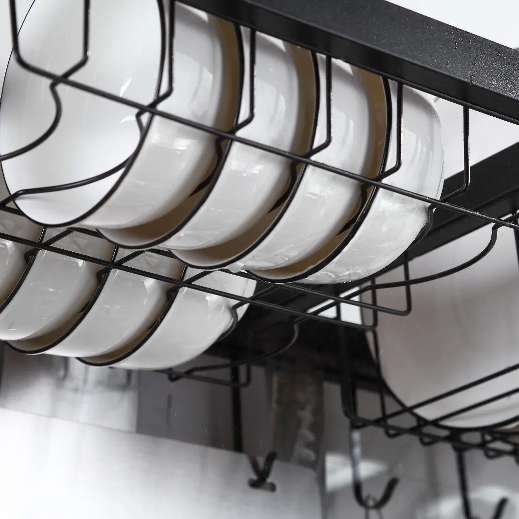 Сушарка кухонна для сушіння посуду над раковиною Kitchen Rack Чорний - фото 9 Сушарка кухонна для сушіння посуду над раковиною Kitchen Rack Чорний - фото 9