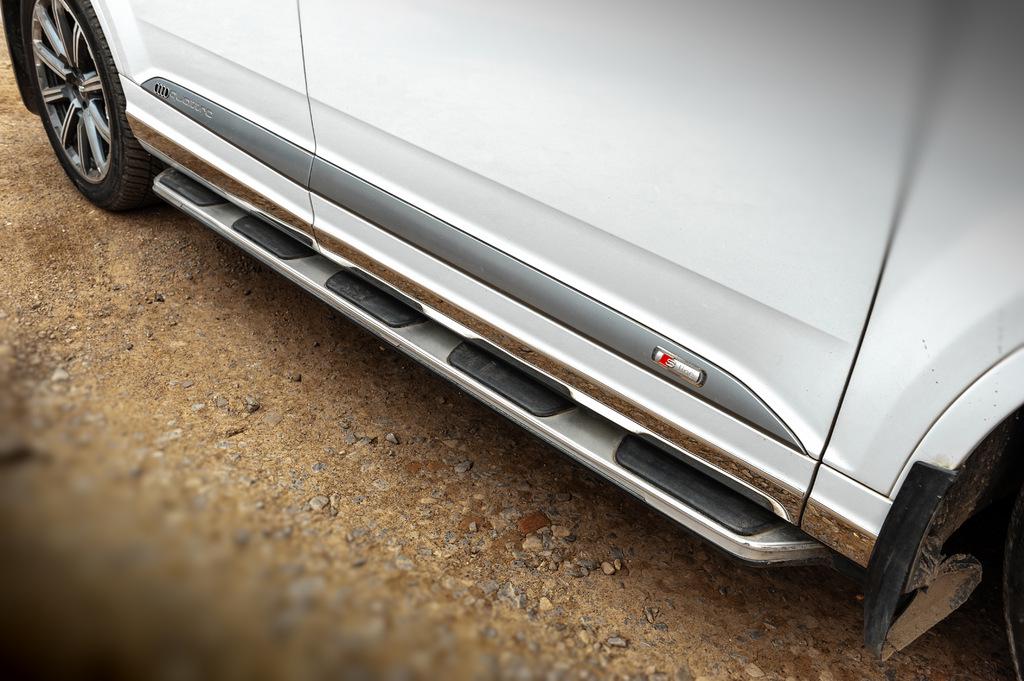 Бокові пороги OEM V1 Cixtai для Audi Q7 2015- рр. алюміній/пластик Сірий