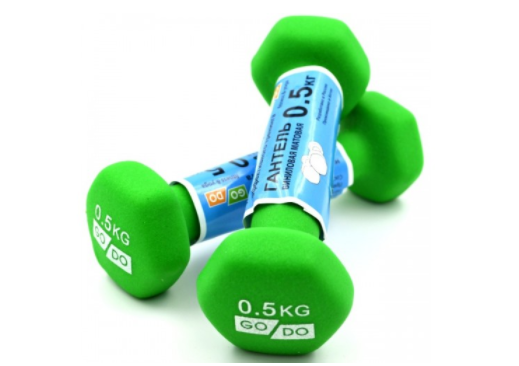 Гантелі з вініловим покриттям Go Do для фітнесу йоги тренувань 05 кг 2 шт. Салатовий - фото 1 Гантелі з вініловим покриттям Go Do для фітнесу йоги тренувань 05 кг 2 шт. Салатовий - фото 1