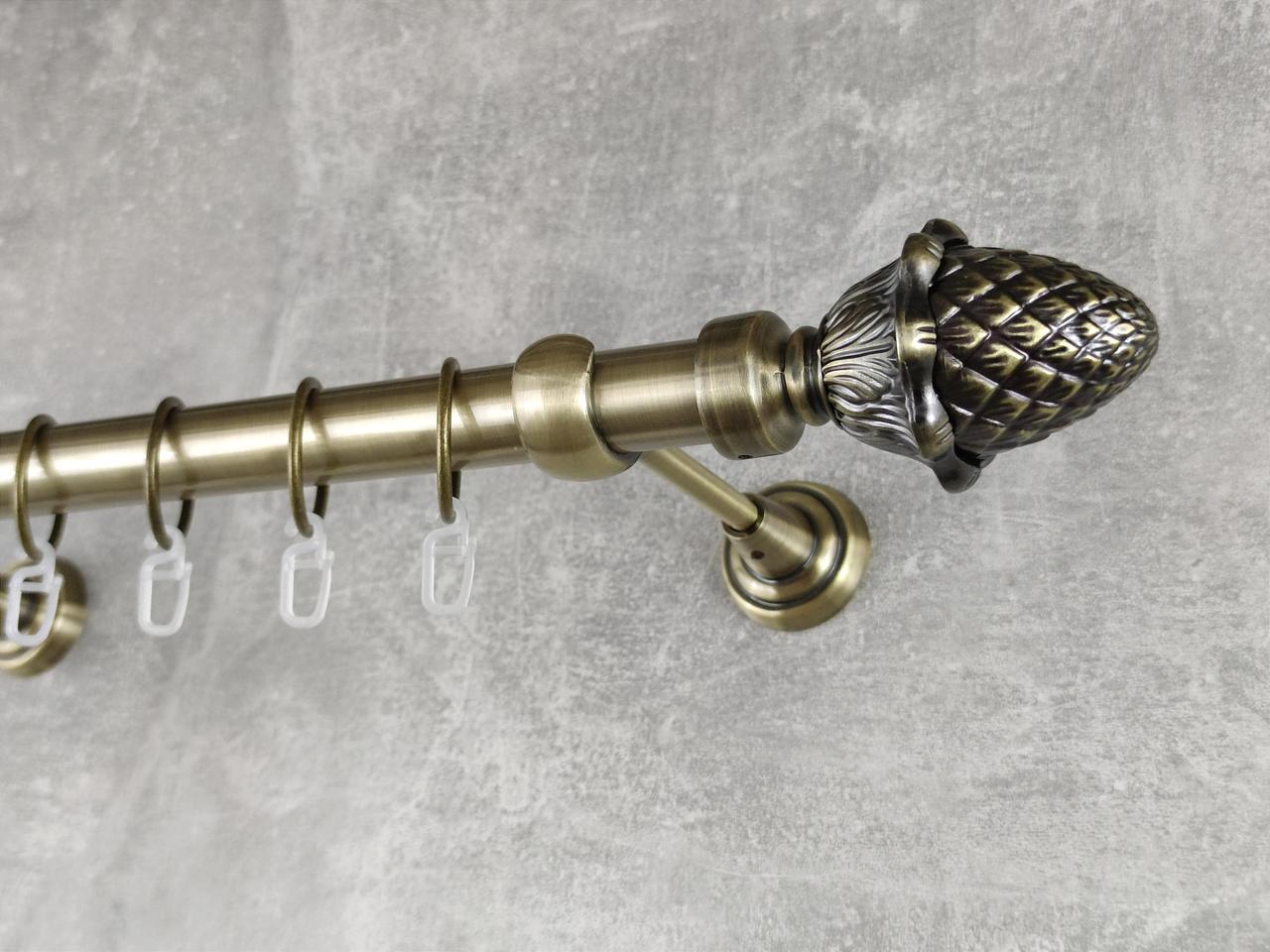 Карниз MStyle металлический для штор однорядный Цынара 25 мм гладкий 400 см Антик (5012309)