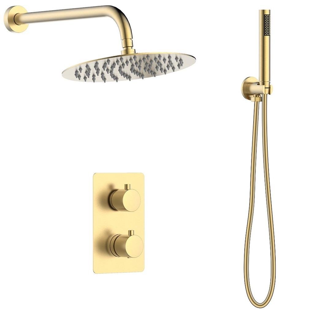 Душевая система скрытого типа VOLLE Sistema 1585.090115 с верхним душем Золотой (115684)