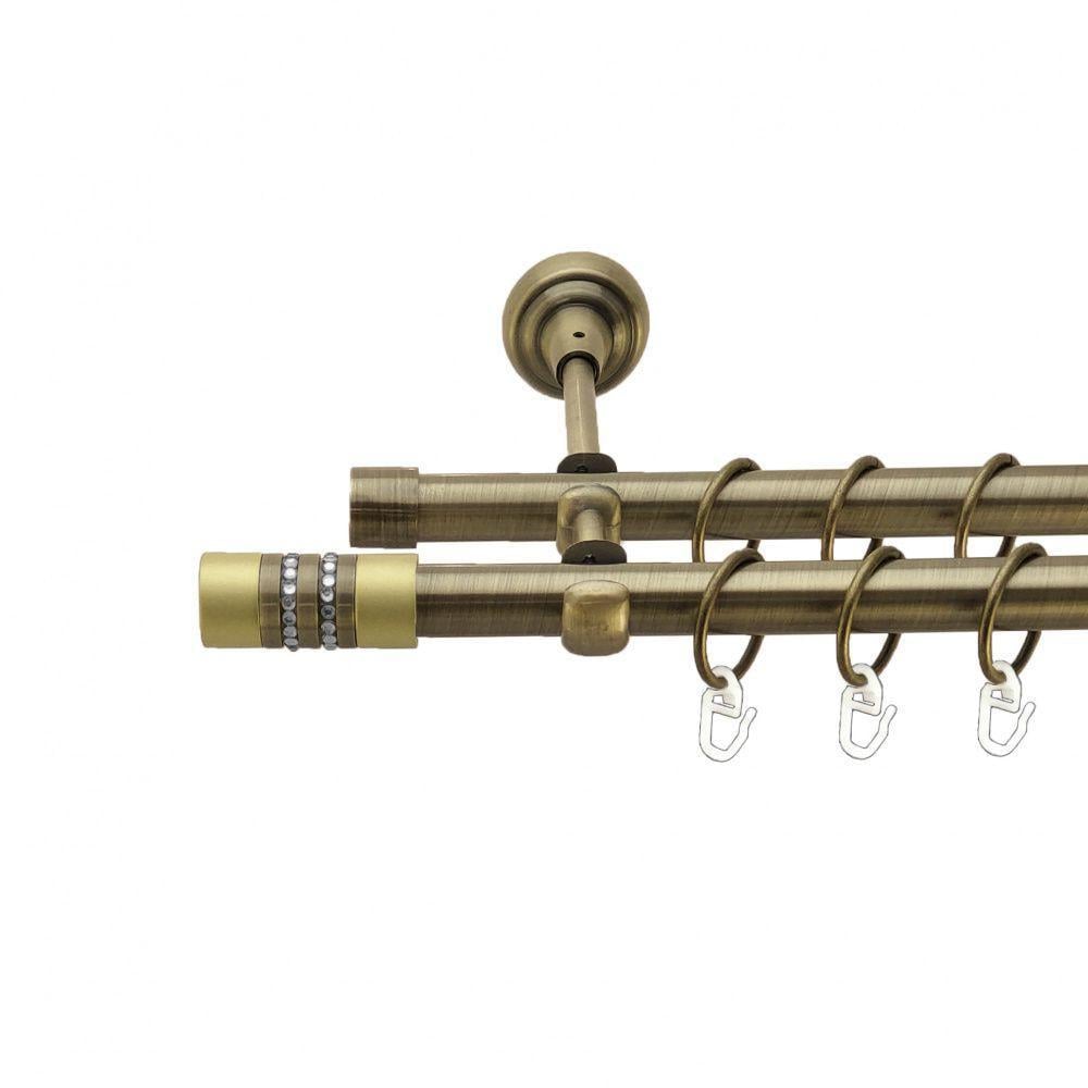 Карниз трубчатый Orvit Энигма двухрядная 19/19 мм 160 см Антик (000-9942)