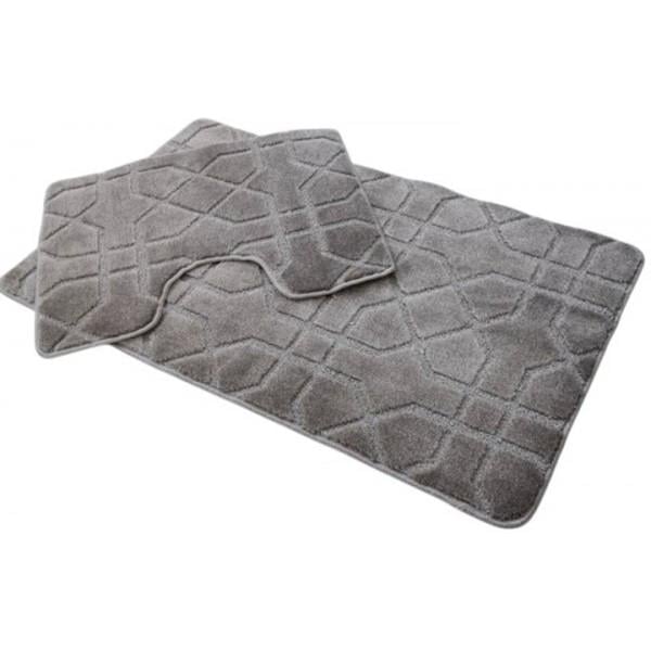 Набор ковриков для ванной комнаты Dariana Standard геометрия 2 шт. Светло-серый