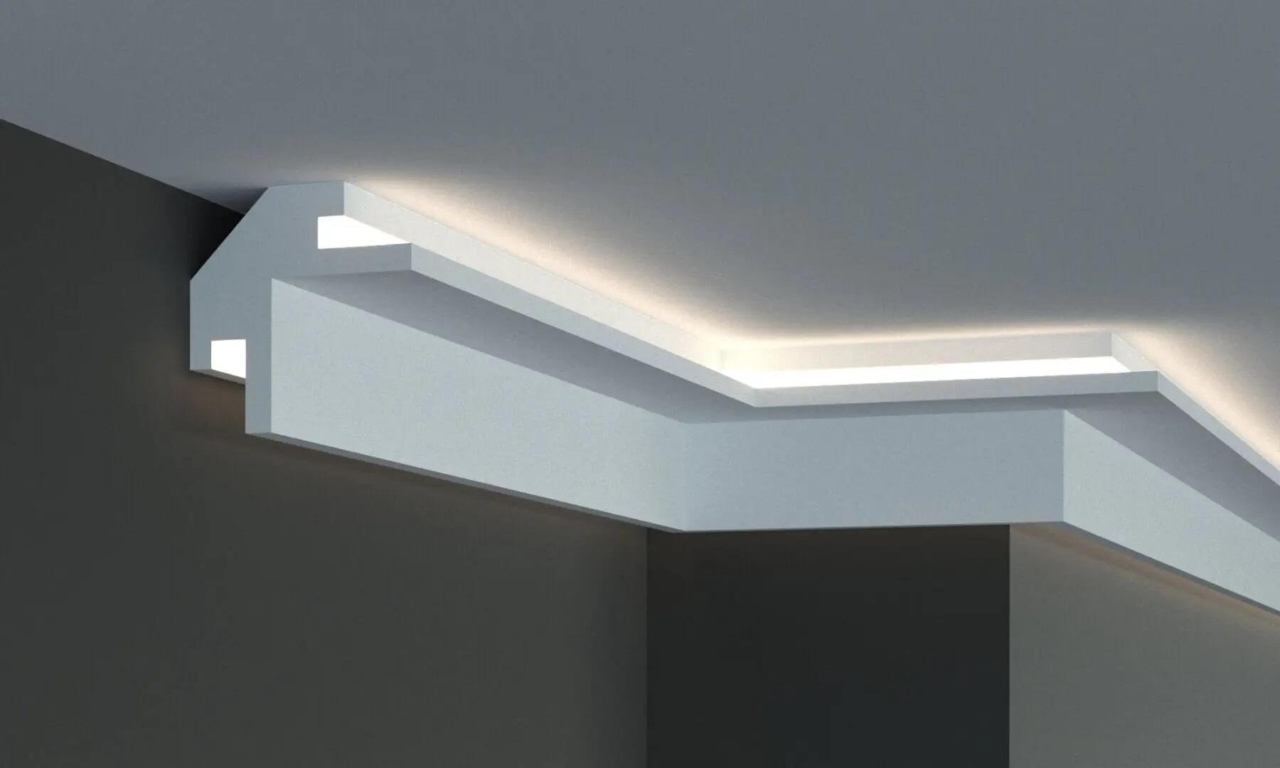 Плінтус стельовий Tesori для LED освітлення 95x95x1150 мм (KD 203) - фото 1