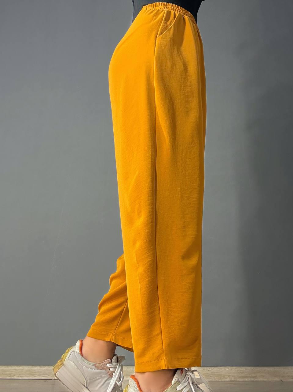 Брюки женские CLEW 0716 MOM с карманами шелковые шов впереди M Горчичный (2019) - фото 3 Брюки женские CLEW 0716 MOM с карманами шелковые шов впереди M Горчичный (2019) - фото 3