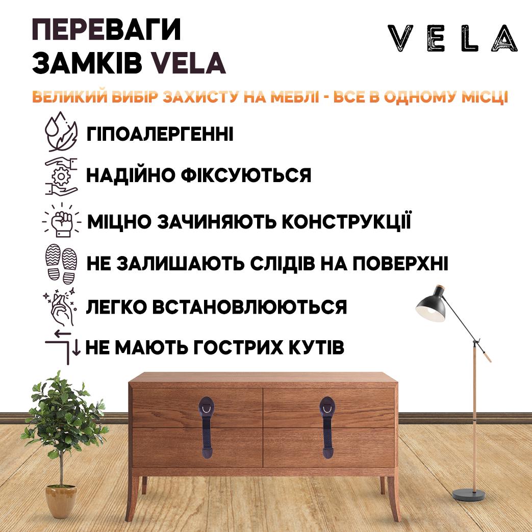 Замки блокираторы универсальные тканевые VELA 20 шт. 20 см Коричневый (00893) - фото 4