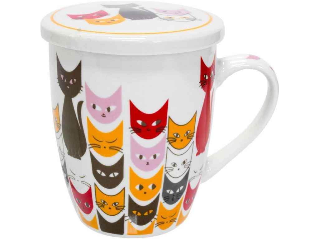 Чашка-заварник Keramia Кошенята 360 мл (21-279-001) - фото 1 Чашка-заварник Keramia Кошенята 360 мл (21-279-001) - фото 1